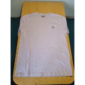 Carhartt T Shirt Mens Medium Purple Short Sleeve Pocket Tee Loose Fit Heather